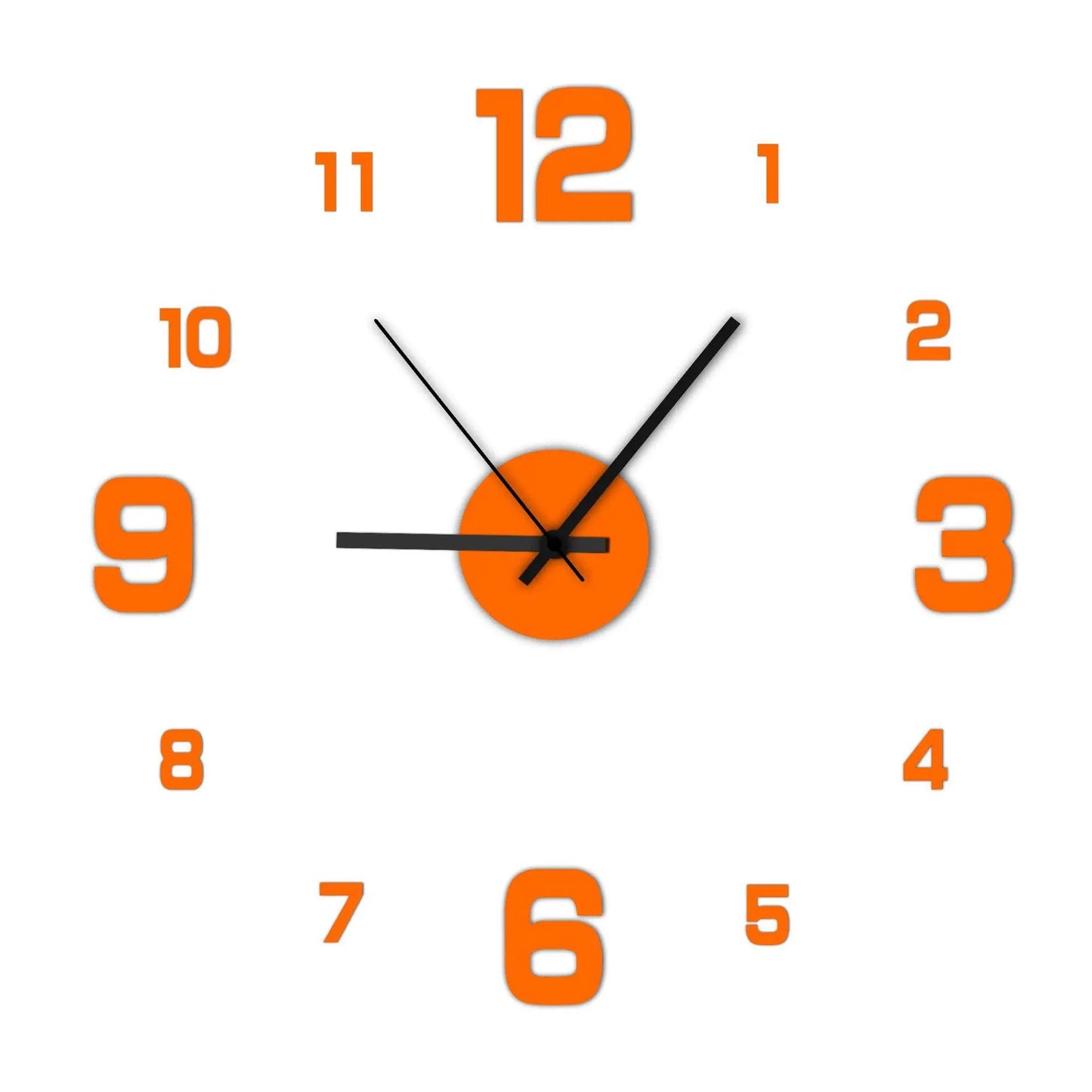 Frameless DIY Wall Clock - Silent Wall Decor for Home and Office