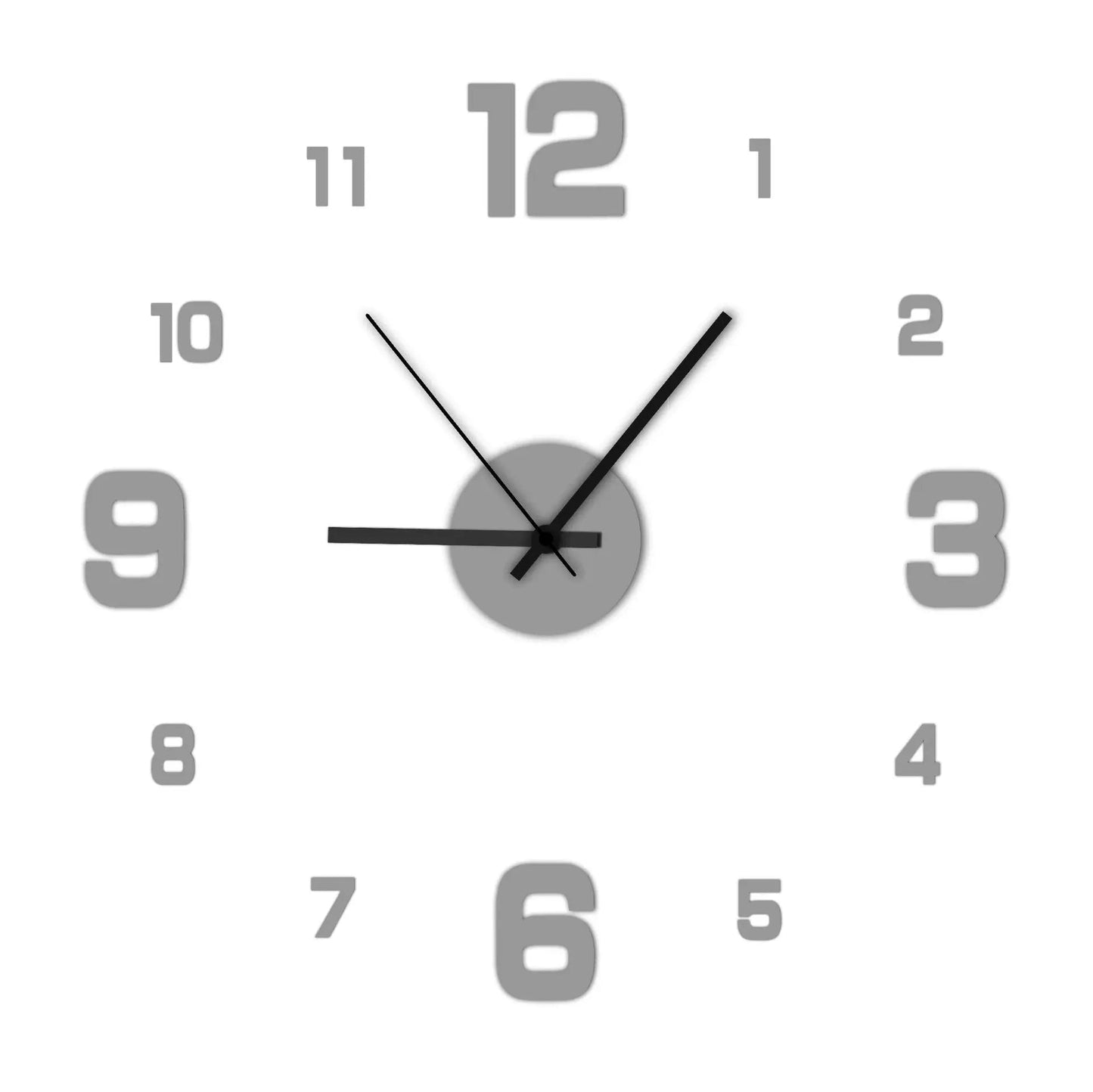 Frameless DIY Wall Clock - Silent Wall Decor for Home and Office