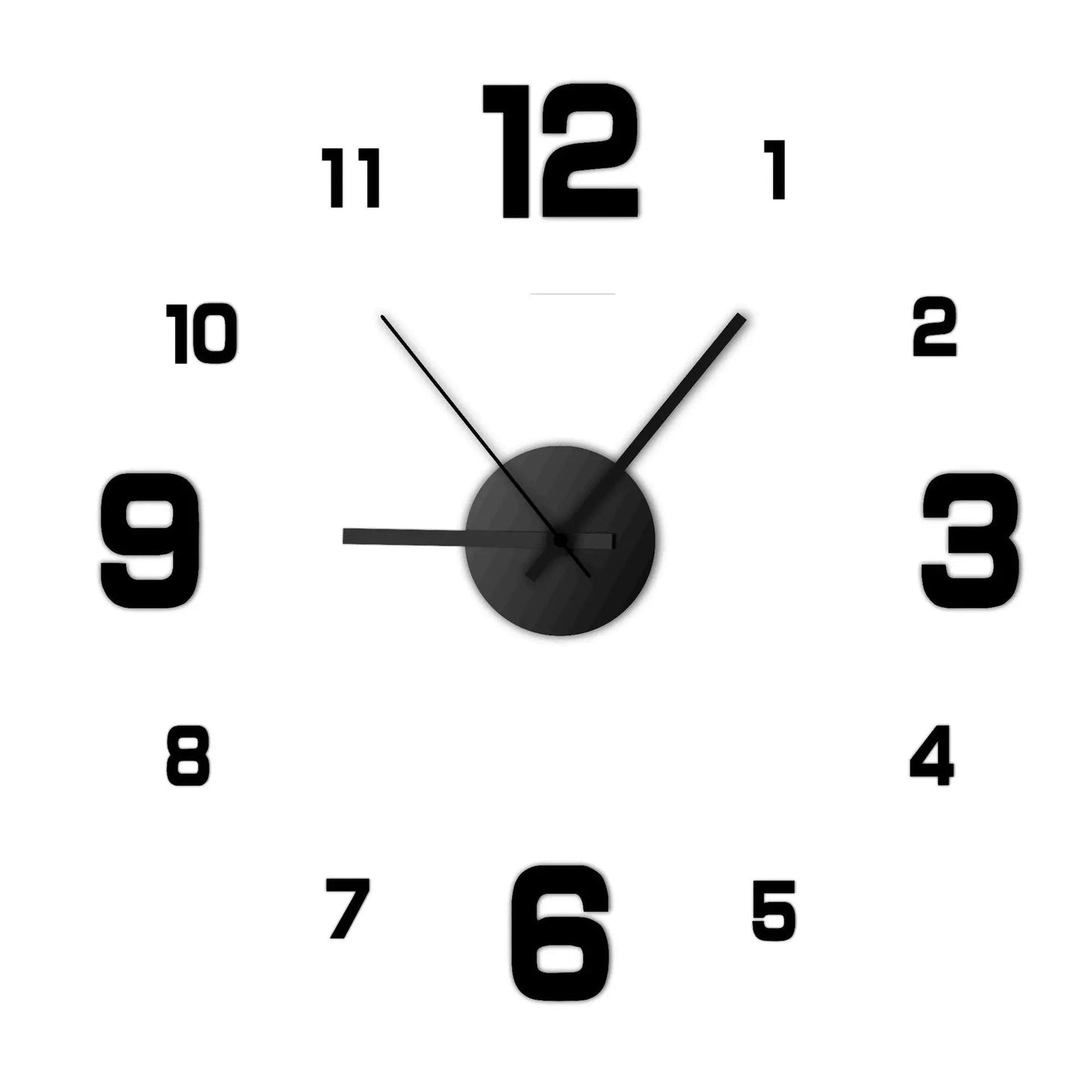Frameless DIY Wall Clock - Silent Wall Decor for Home and Office