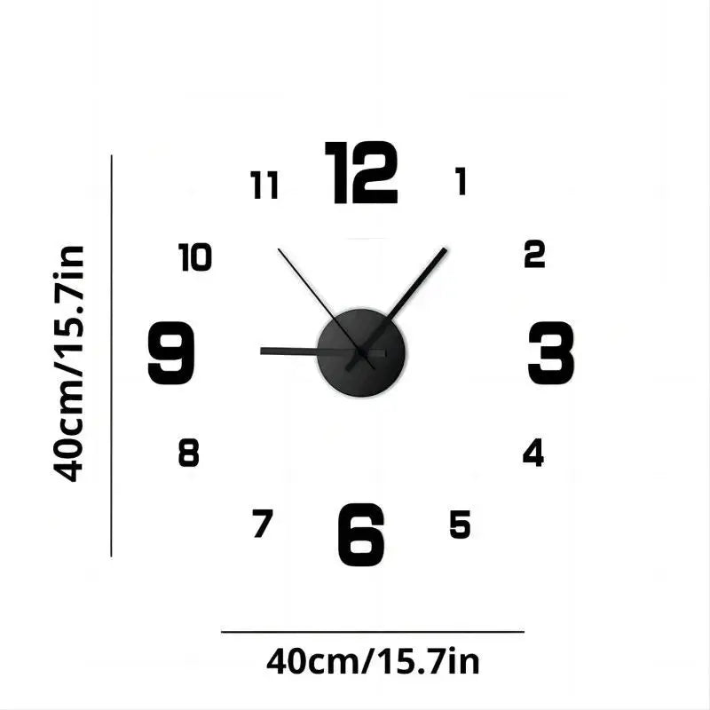 Frameless DIY Wall Clock - Silent Wall Decor for Home and Office