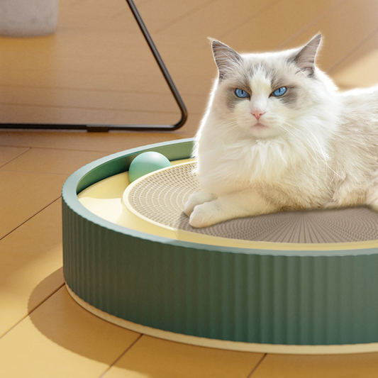 2-in-1 Krabplank en Ballenbaan voor Katten - Duurzaam en Ruimtebesparend